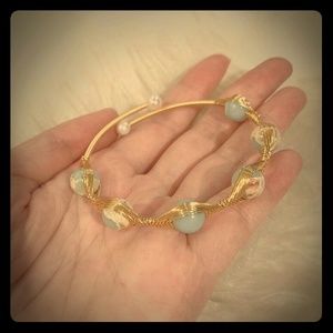 Hand Made Natural Gemstone Beaded Opening Bracelet